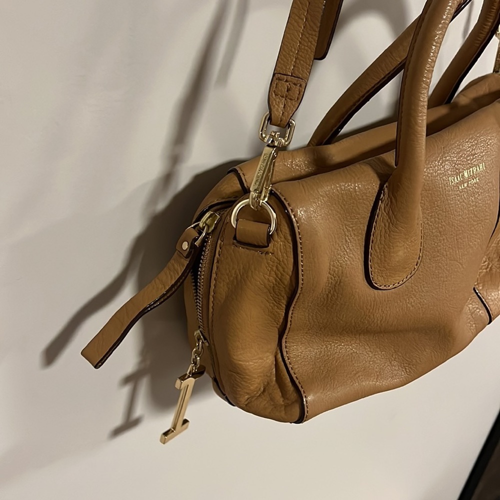 Isaac Mizerahi handbag caramel color long strap and short handles - Picture 4 of 13